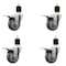 Service Caster 3.5'' Gray Poly Swivel 1-7/8'' Expanding Stem Caster Set Total Lock Brake, 4PK SCC-EXTTL20S3514-PPUB-178-4 - alternate 1